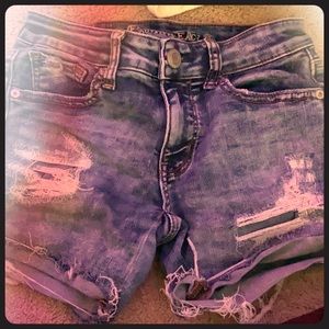 ripped american eagle jean shorts